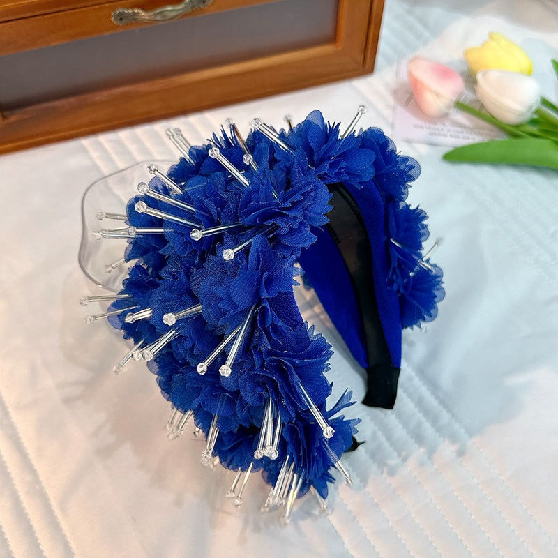 Elegant Wide Edge Fabric Crystal Headband