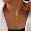 Collier Pendentif Cœur en Acier Titane avec Perle Imitation