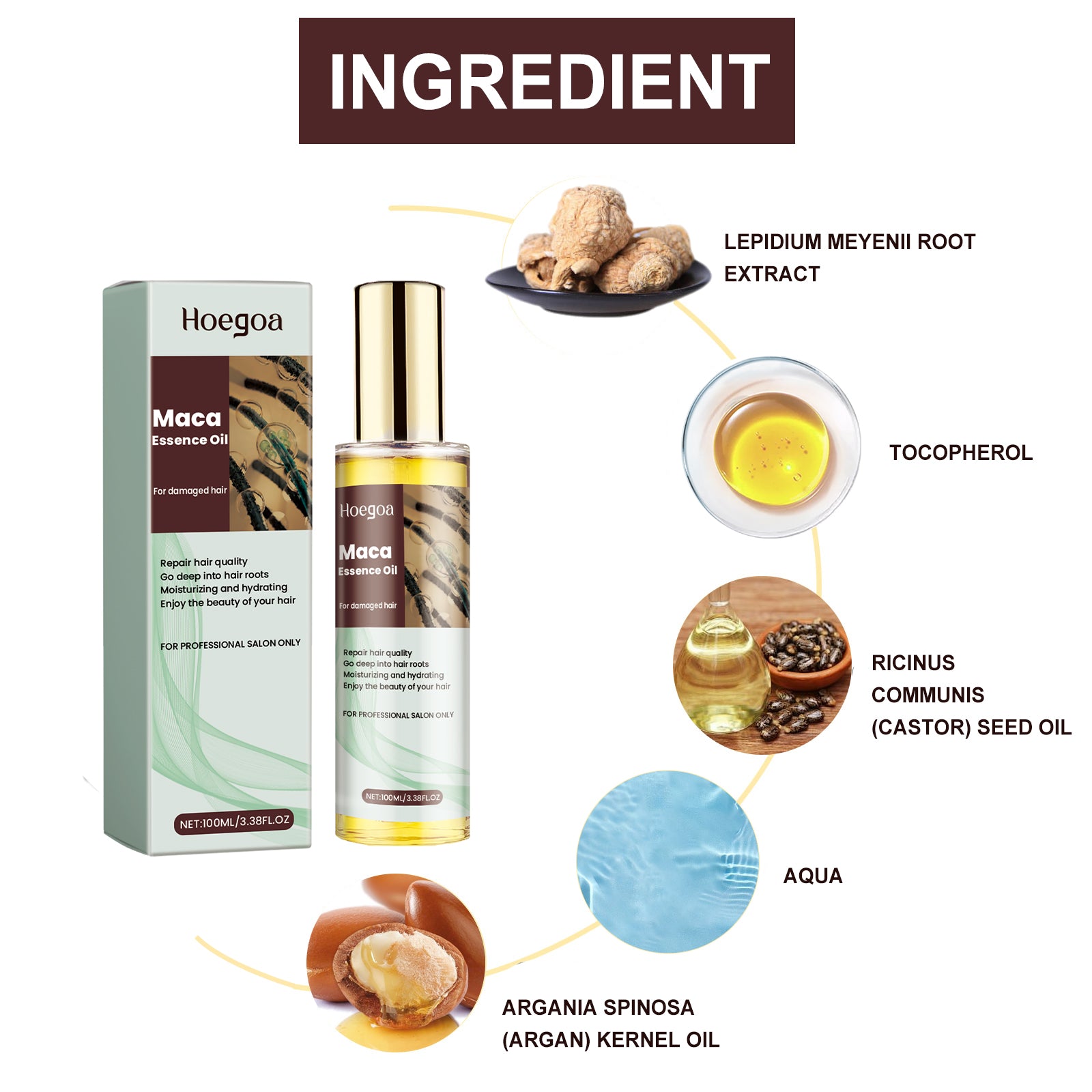 Maca Essence Oil, Moisturize Dry Hair Tail Dry Fragrance Strong And Smooth Hair Care - Korvel