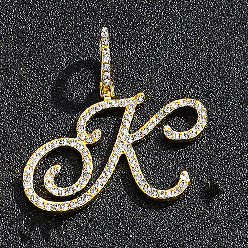 Hip Hop Grass Letter Pendant with Cuban Chain