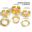 Ingemark 6Pcs Punk Irregular Hollow Metal Cuff Rings Set for Women