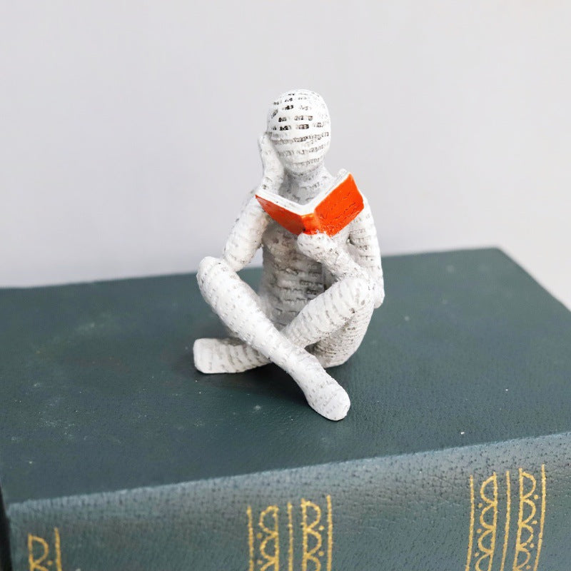 Figurine en Résine Fille Lisant pour Décoration Intérieure