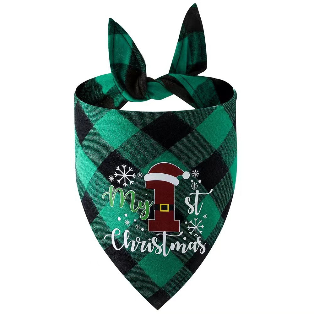 Christmas Day Border Protection Pet Small, Medium, and Large Dogs, Dogs, Cats, Teddy Triangular Towels, Water Jars - Korvel