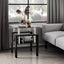 1-Piece Modern Tempered Glass Tea Table Coffee Table End Table, Square Table for Living Room, Black - Korvel