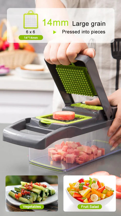 Hachoir à légumes et fruits 15 en 1 pour une préparation de repas sans effort
