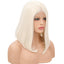 New Ladies 60# Front Lace Bobo Short Curly Lanting Pure White Hair Tail Slightly Curly Wig Headgear - Korvel