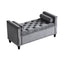 Storage Bench, 44.5-Inch Queen Velvet Button Bedside Bench, Entryway Living Room with Armrests, Nailhead Trim Gray - Korvel