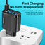 Luminous 4 USB mobile phone charging head, European and American standard travel charger, striped USB smart tablet charger - Korvel