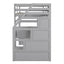 Twin Size Loft Bed with Desk and Shelves Two Built-in Drawers, Storage Staircase Gray - Korvel