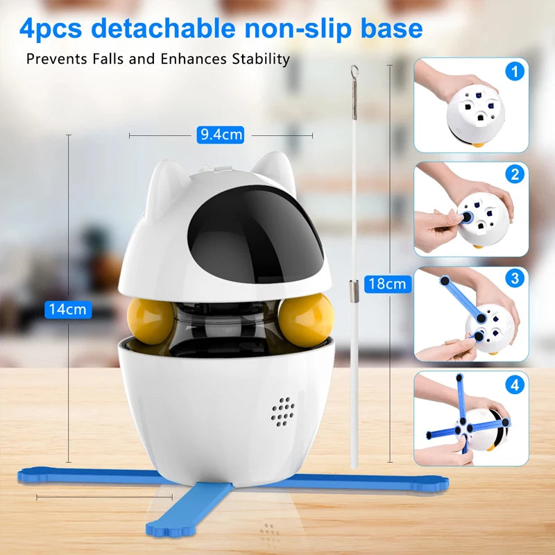 Chasing Exercising Laser Toy USB Rechargeable 4-in-1 Cat Toys Indoor Electric Interactive Toys with Ball  Pet cat Teasing cats - Korvel