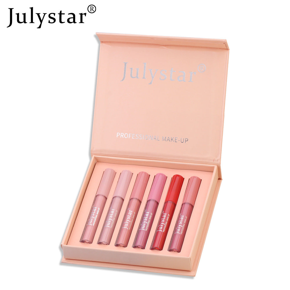 Lip And Cheek High Value Makeup Non-Flaking And Non-Sticky Cup Watery Mirror Enzyme Lip Glaze Set - Korvel