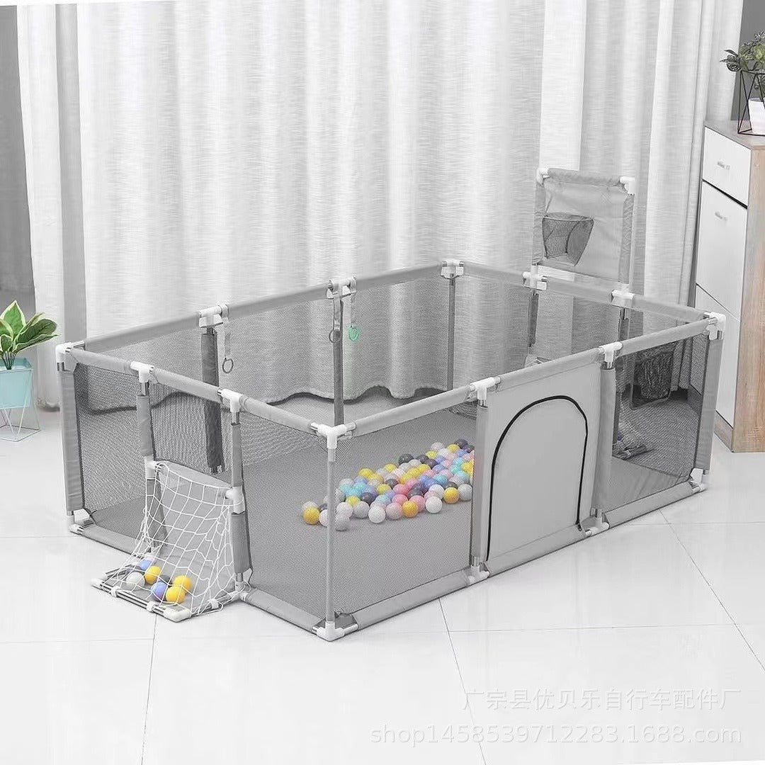 Children's fence baby basketball fence safety stainless steel playpen children's ball pit baby indoor playground baby park fence - Korvel