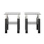 Set of 2, Modern Tempered Glass Tea Table Coffee Table End Table, Square Table for Living Room, Black - Korvel