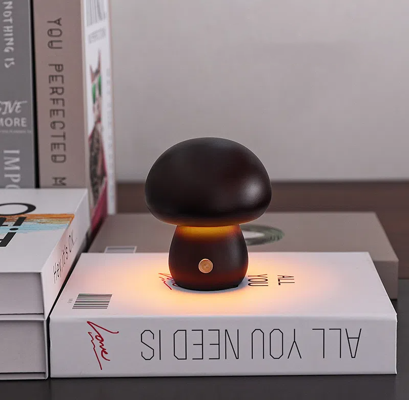 Mushroom lamp, LED charging night light, creative desk lamp, bedroom minimalist touch switch, ambient light, gift - Korvel