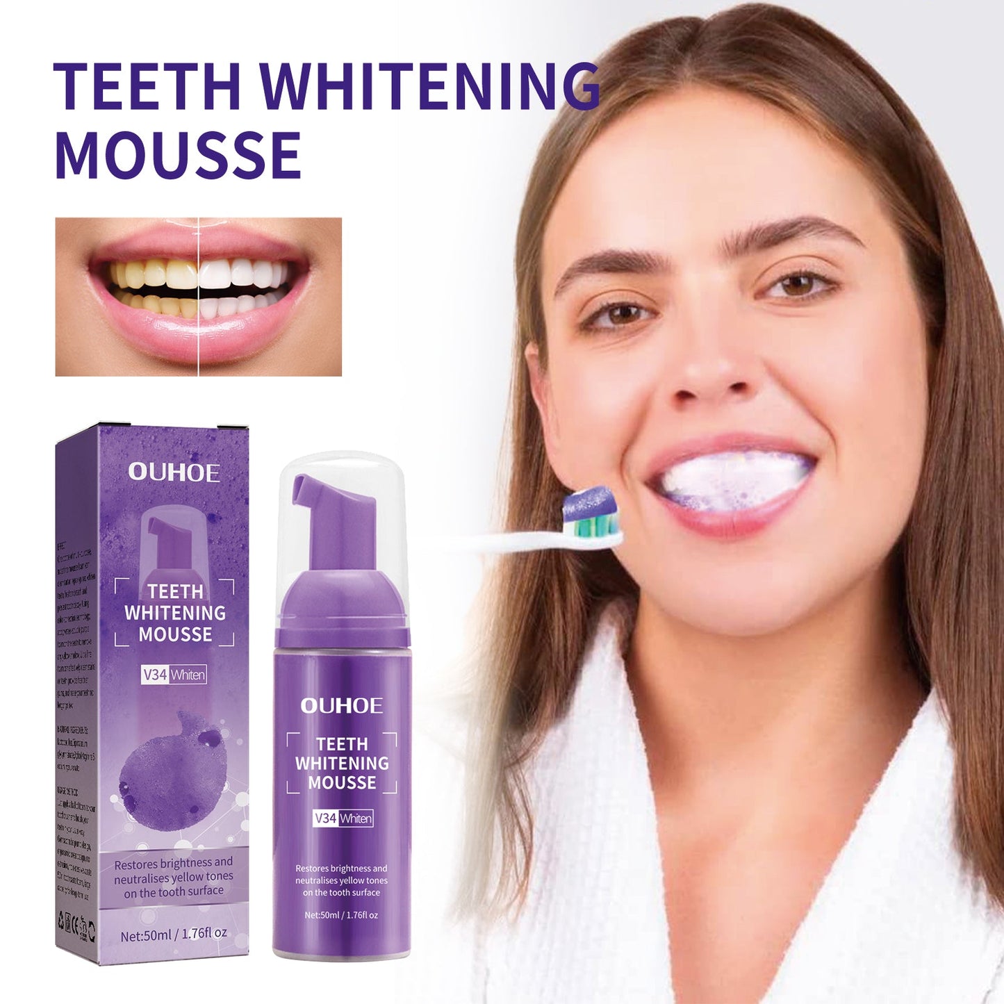 Premium Teeth Whitening Mousse for Fresh Breath