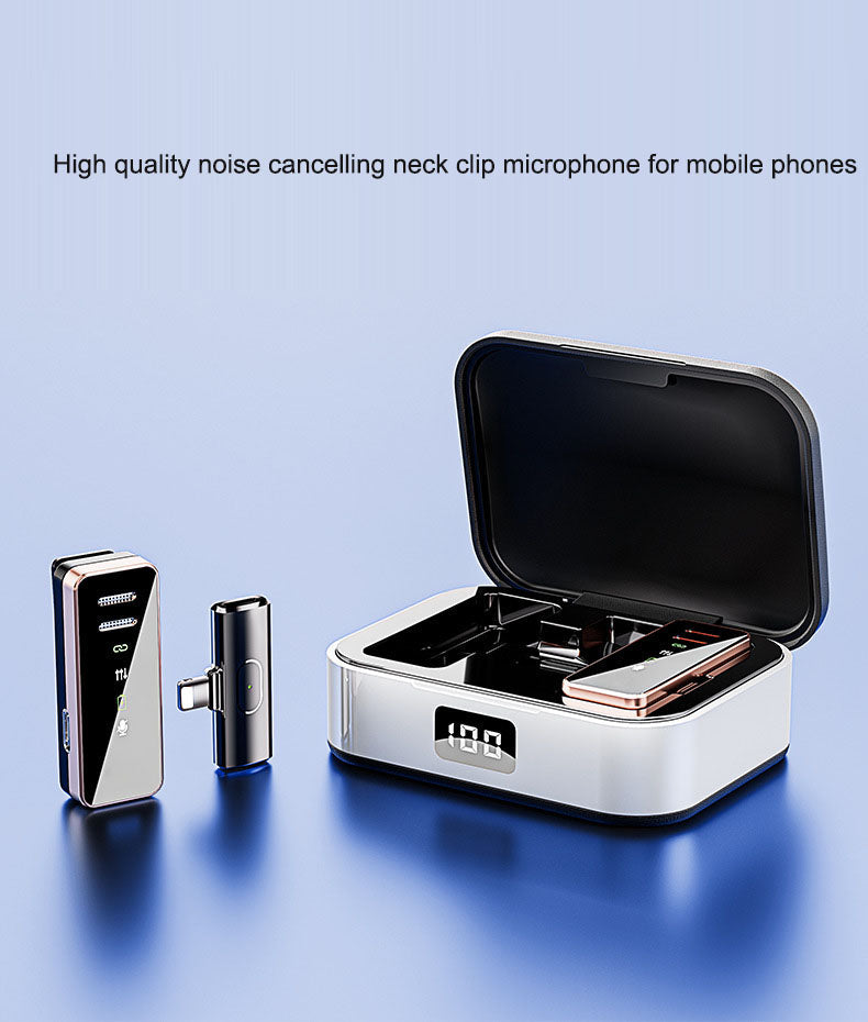 S18 wireless lavalier microphone charging compartment noise reduction reverberation digital display little bee live microphone - Korvel