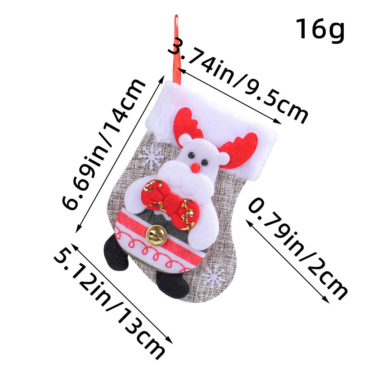 Christmas Doll Socks Cartoon Plush Christmas Socks Christmas Tree Pendant Santa Claus Snowman Candy Gift Bag - Korvel