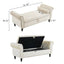 Banc de rangement multifonction en velours avec coussin - Beige