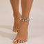 Vacation style beach imitation pearl ankle chain women's simple double-layer CCB round bead bead Anklet foot decoration - Korvel