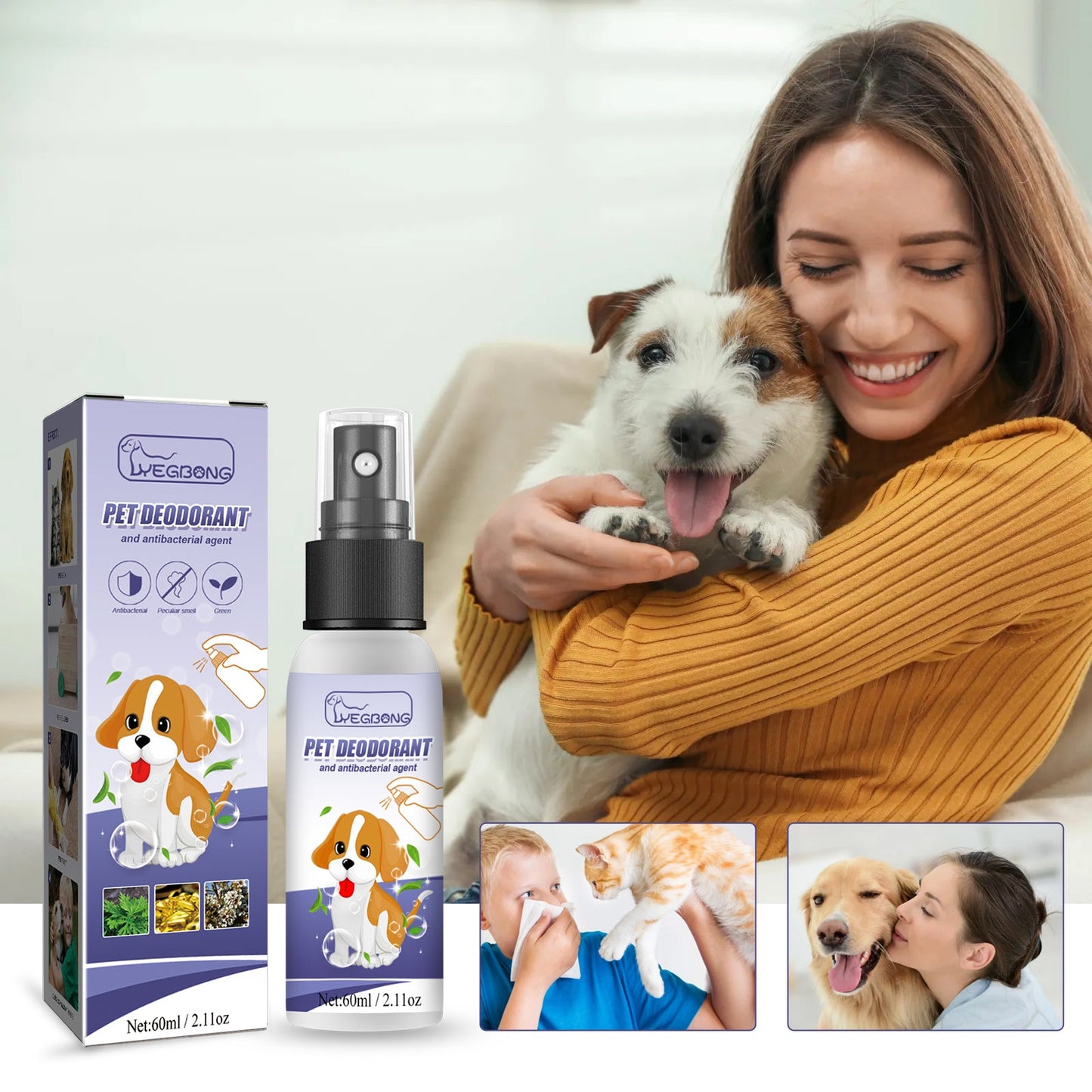 Pet Deodorant Spray To Remove Odors, Dogs And Cats To Remove Urine Odor Body Odor Feces Smell Clean Air - Korvel