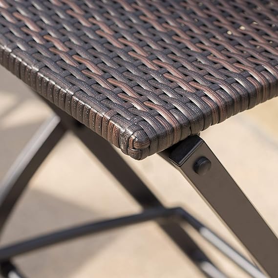 Taburetes de Bar de Wicker para Exterior - Set de 2 Piezas, Multimarrón