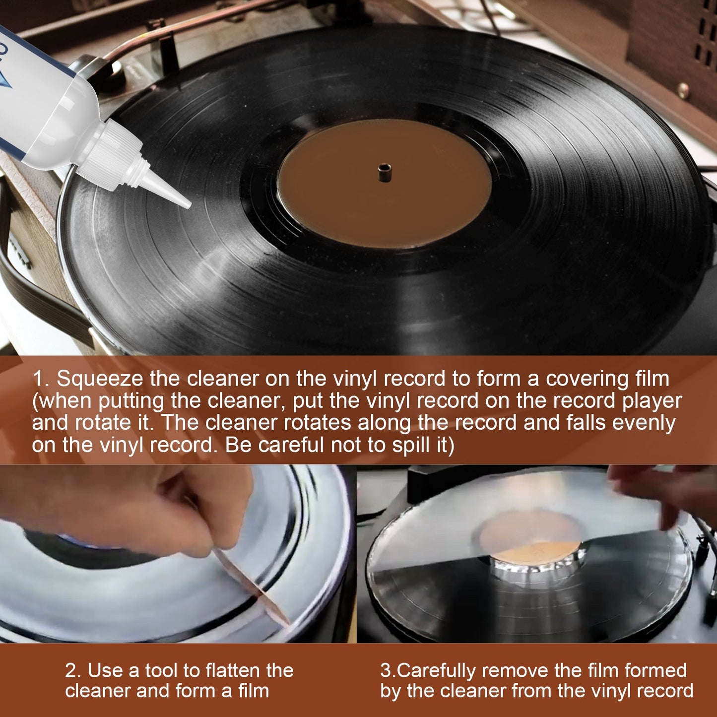 Vinyl Record Cleaner Removes Dirt Track Cleaner Removes Oil Removes Dirt Removes Anti-Static Carbon Fiber - Korvel