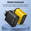 Four in one 2USB+2PD mobile phone charger, tablet plug, European, American and British standard super fast charging - Korvel