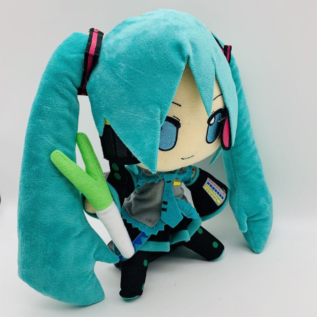 30cm Large Standing Green Holding Onion Sound Miku Plush Doll Toy Doll - Korvel