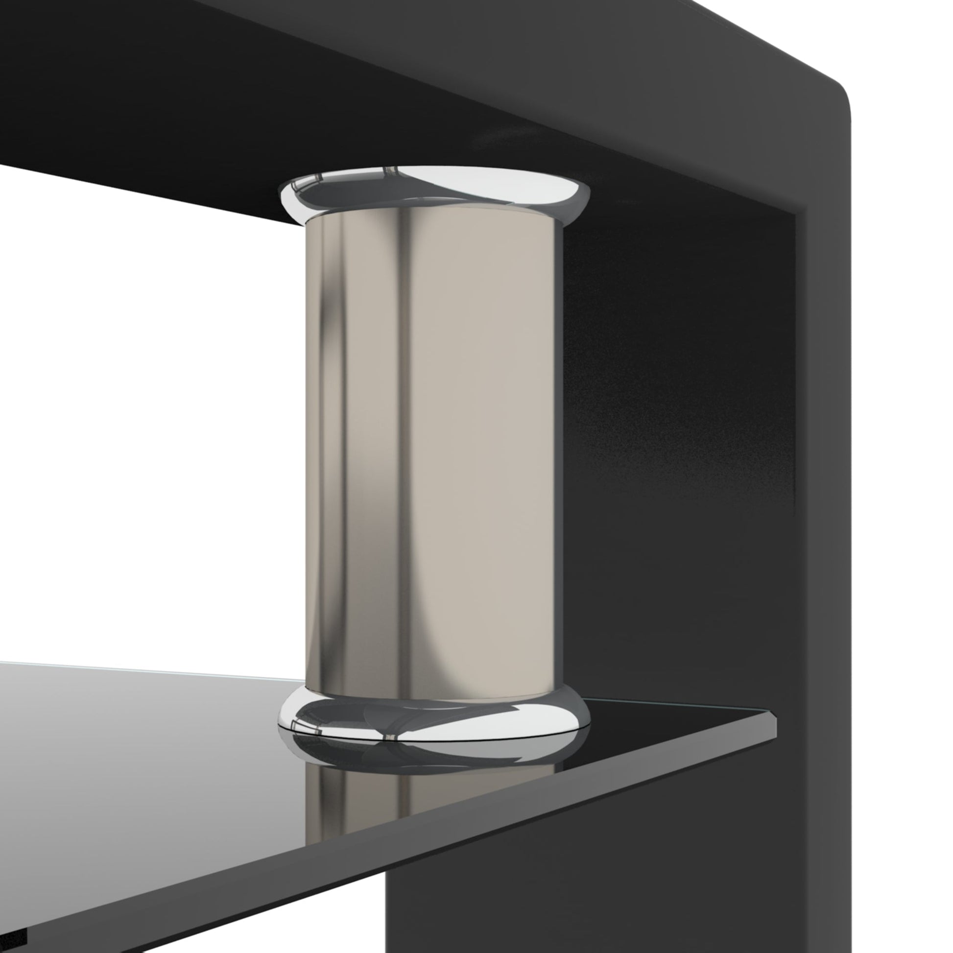 Rectangle Black Glass Coffee Table  Clear Coffee Table Modern Side Center Tables for Living Room Living Room Furniture - Korvel