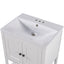 24" White Modern Sleek Bathroom Vanity Elegant Ceramic Sink with Solid Wood Frame Open Style Shelf - Korvel