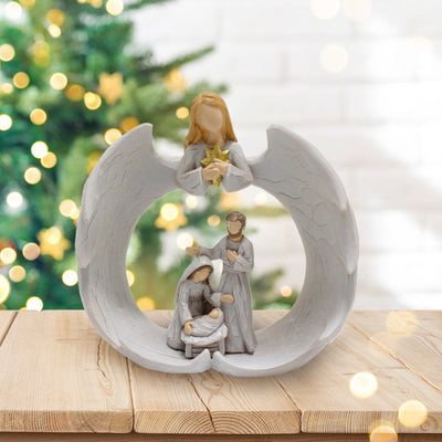 Nordic Creative Angel Family Sculpture Decoration Home Living Room Bookcase Decoration Crafts Resin Statue Ornament - Korvel