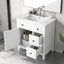 30" Bathroom Vanity with Sink Top, Bathroom Vanity Cabinet with Door and Two Drawers, Solid Wood Frame, One Package, White - Korvel