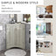 Oak Triangle Bathroom Storage Cabinet with Adjustable Shelves, Freestanding Floor Cabinet for Home Kitchen - Korvel