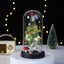 Christmas Gift LED Light Illumination Decorative Ornament Mini Christmas Tree Deer Glass Cover - Korvel