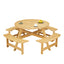 Outdoor picnic table for 8 people, circular picnic table for 8 people, with 4 embedded bench tables and bench sets - Korvel