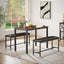Dining Table Set Barstool Dining Table (with 2 PU Upholstered Benches) Industrial Style Dining Table and Chairs - Korvel