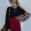 Leopard Contrast Long Sleeve Sweatshirt - Korvel