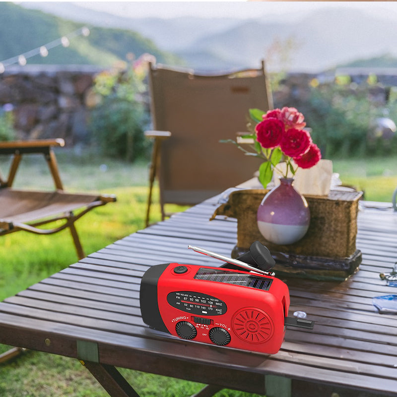 Portable multi - func hand - crank, emergency gen, solar radio, shockproof, FM/AM/WB/NOAA, power bank - Korvel
