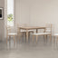 TREXM Classic and Traditional Style 6 - Piece Dining Set, Includes Dining Table, 4 Upholstered Chairs & Bench (Natural Wood Wash） - Korvel