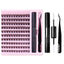 Eyelash DIY Eyelash Extensions Kit Private Label Lash Clusters DIY with Bond Seal Glue and Tweezers Set - Korvel