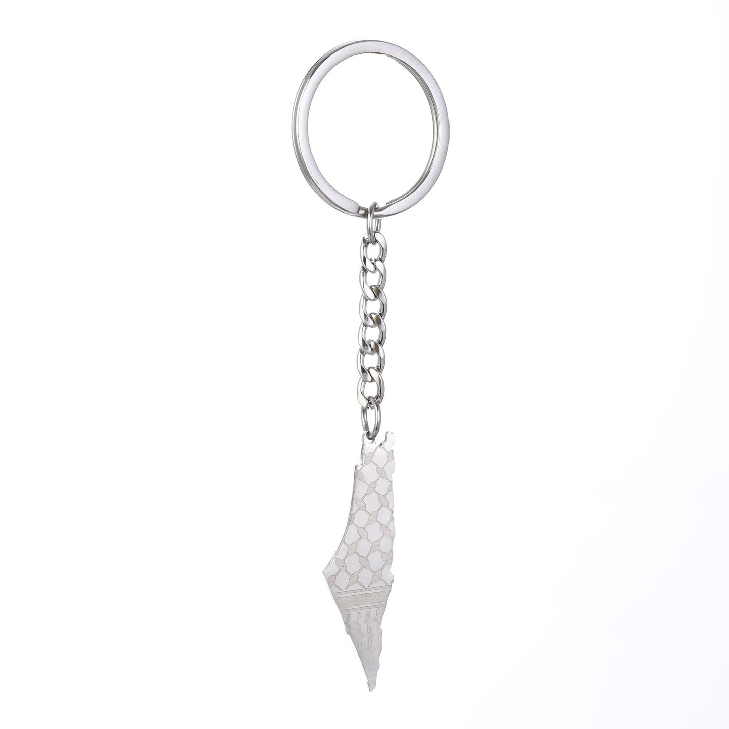 Israel Palestine Map Flag Drip Oil Stainless Steel Keychain Fashion Men's and Women's Stainless Steel Keys - Korvel