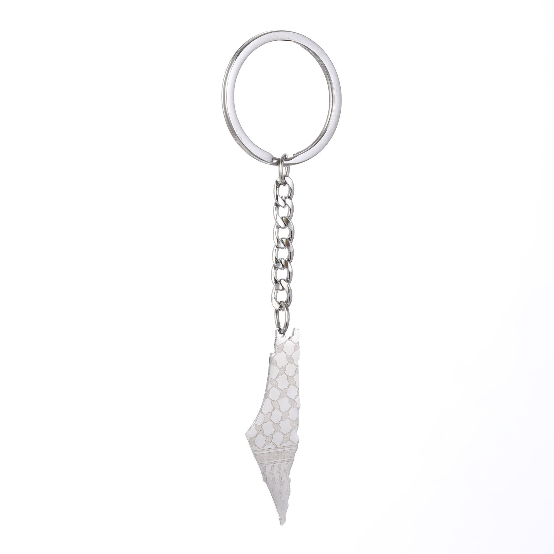Israel Palestine Map Flag Drip Oil Stainless Steel Keychain Fashion Men's and Women's Stainless Steel Keys - Korvel