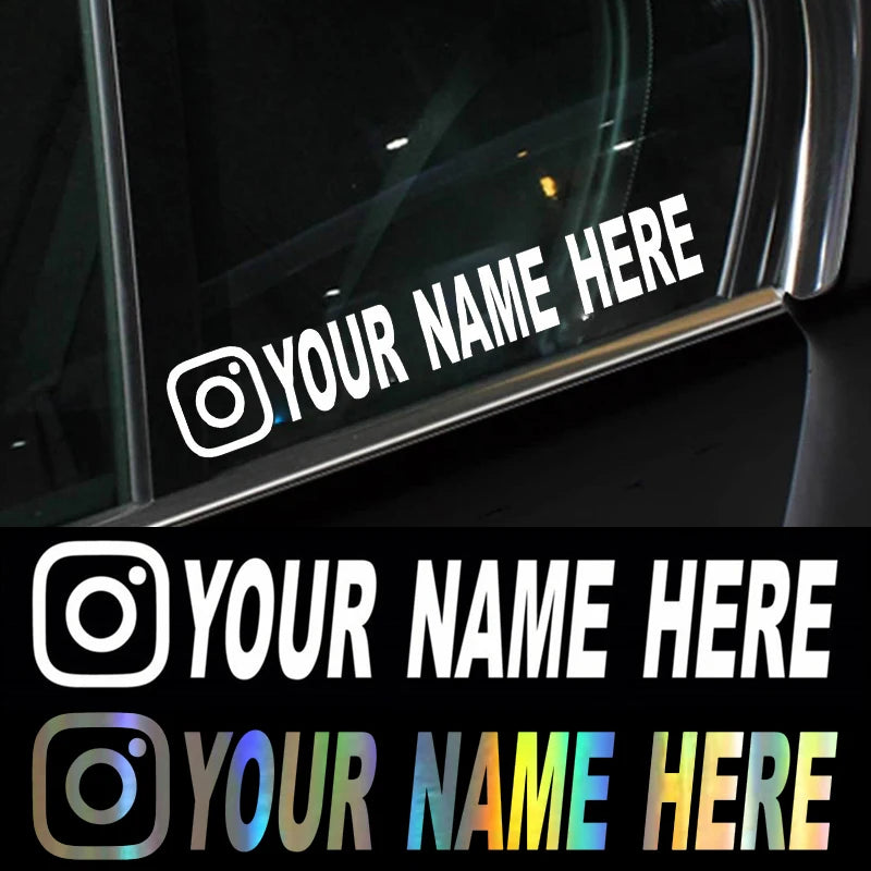 Custom username car stickers personalized Instagram motorcycle vinyl stickers - Korvel
