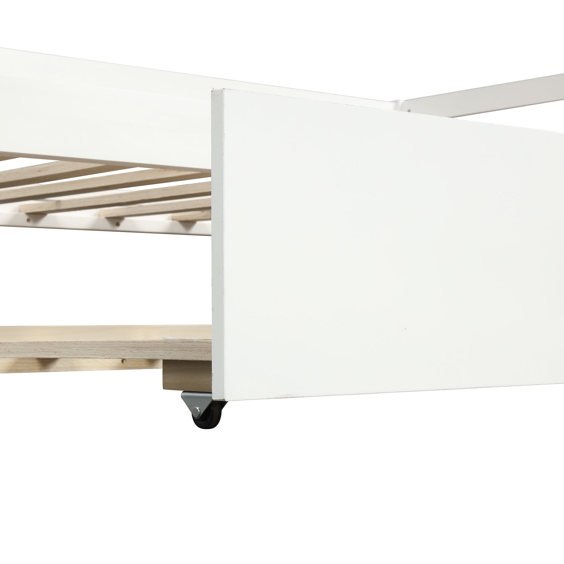 Daybed with Trundle Frame Set Twin Size White - Korvel