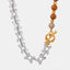 Collier en Pierre de Jaune d'Oeuf en Acier Titane