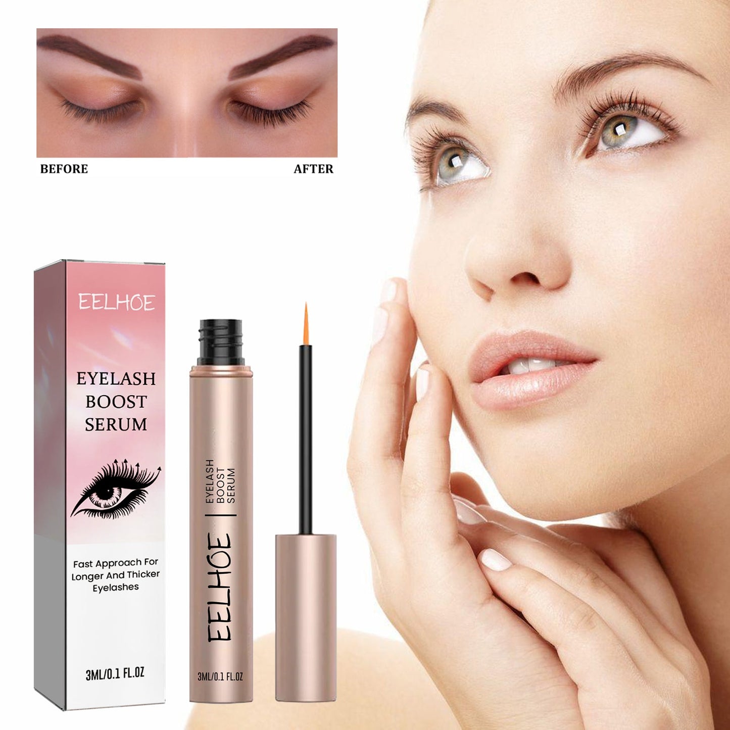 Eyelash Boost Serum, Lashes Black Long Mild Natural Thick Curl Curl Lasting Not Faint Dyed Eyelash Liquid - Korvel