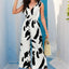 Tied Printed Surplice Sleeveless Jumpsuit