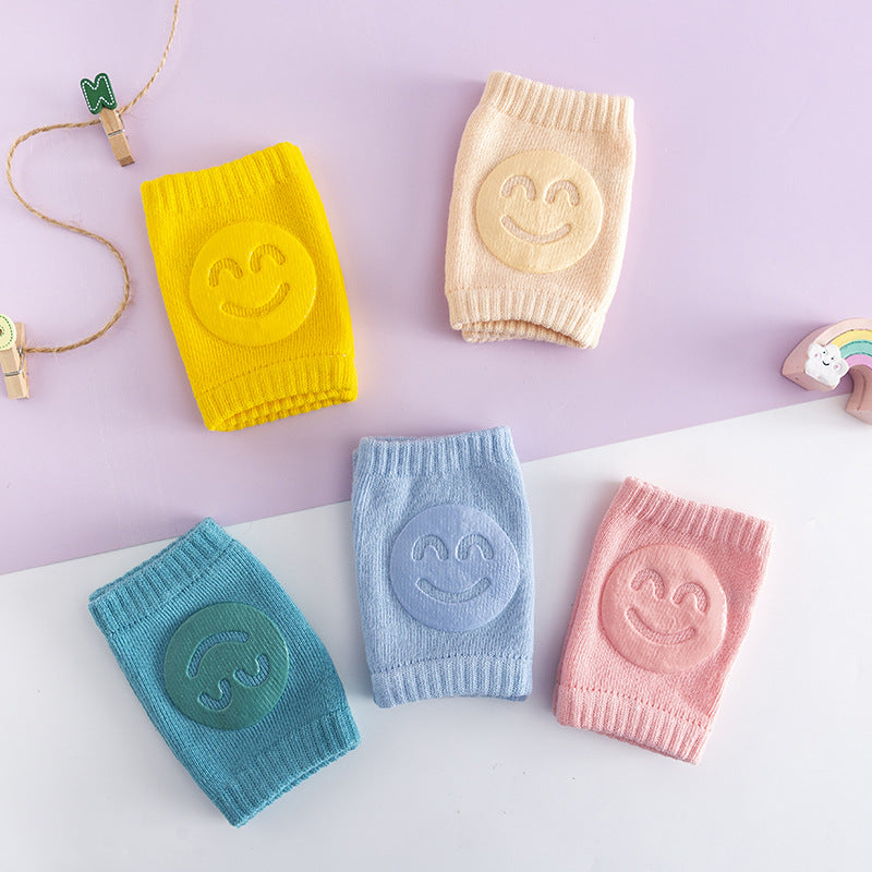 Woolen loop baby socks, elbow protection, walking and crawling, knee protection, baby and child knee protection, smiling face knee protection - Korvel