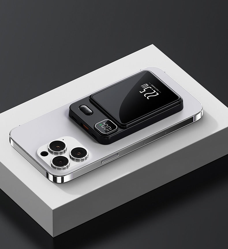 Magnetic suction power bank fast charging, compact and portable mobile power supply - Korvel