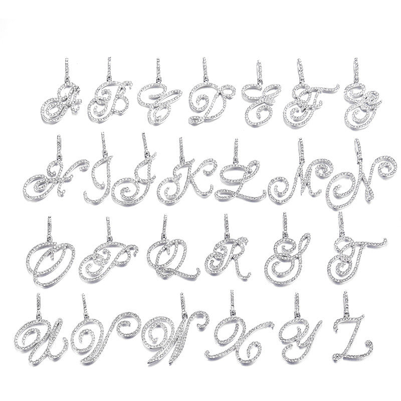 Hip Hop Grass Letter Pendant with Cuban Chain